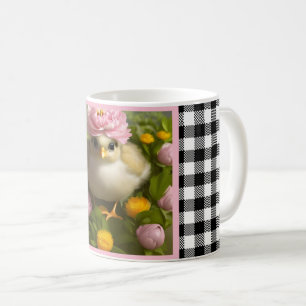 Caneca De Café Primavera de Pintinhos e flores