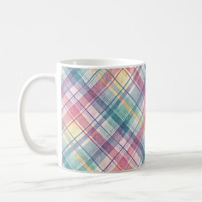 Caneca De Café Primavera Diagonal Pastel (Esquerda)
