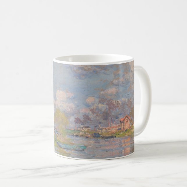Caneca De Café Primavera do Sena por Monet Impressionist (Frente Esquerda)