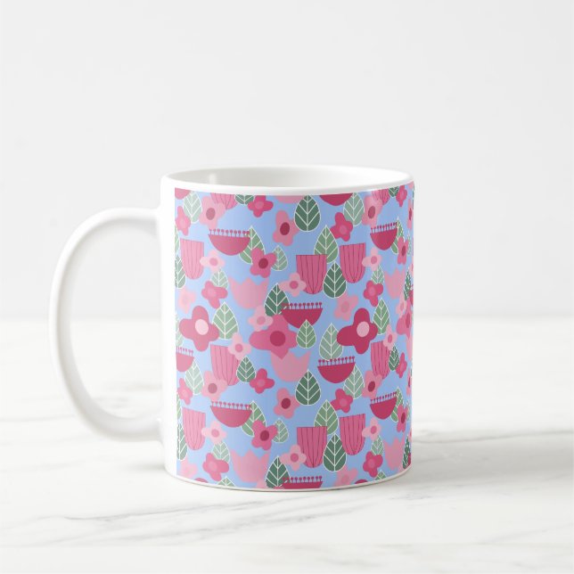 Caneca De Café Primavera Escandinavo Rosa (Esquerda)