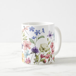Caneca De Café Primavera flor com libélula