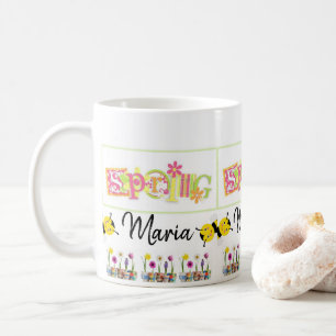 Caneca De Café Primavera Floral Bumblebee Mug