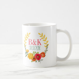 Caneca De Café Primavera Floral Colorida Wreath - Salve A Data