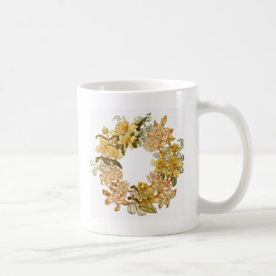 Caneca De Café Primavera Floral Frota Flor-Rosa Flor-Rosa Arte