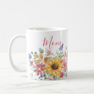 Caneca De Café Primavera Floral Personalizada Mãe