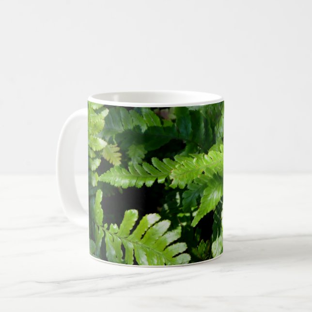 Caneca De Café Primavera Green Ferns (Frente Esquerda)