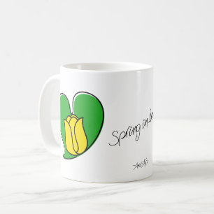 Caneca De Café Primavera no Amor - Tulipas Amarelas Coffee Mug