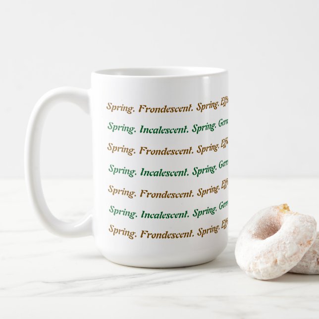 Caneca De Café Primavera para Palavras (Com Donut)