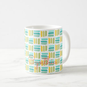 Caneca De Café Primavera Patterno Summer Colors Name Artisan Fun