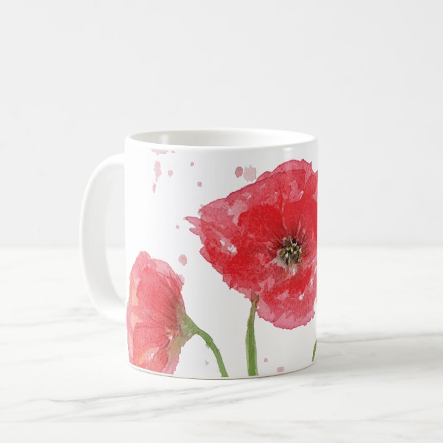 Caneca De Café Primavera Poppies (Frente Esquerda)