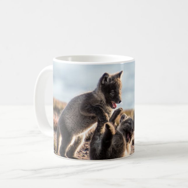 Caneca De Café Primavera - Raposa Árctica (Frente Esquerda)