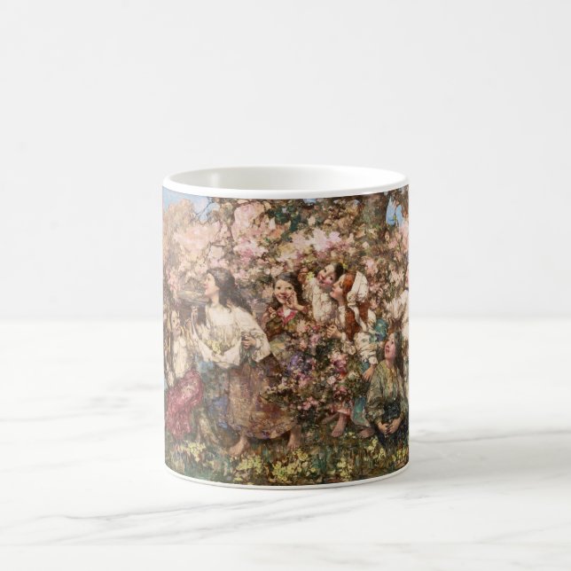 Caneca De Café Primavera Rounlate (por Edward Atkinson Hornel) (Centro)