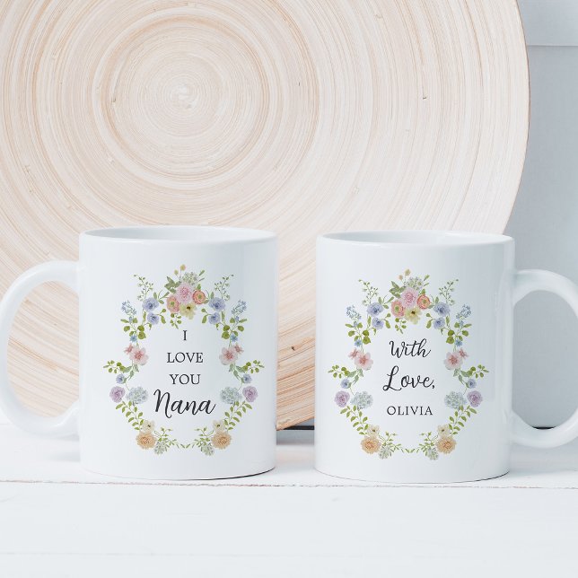 Caneca De Café Primavera Selvagens coloridas | Te Amo, Nana (Criador carregado)