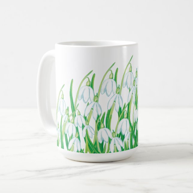 Caneca De Café Primavera Snowdrops (Frente Esquerda)