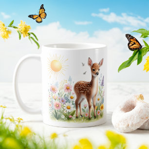 Caneca De Café Primavera Watercolor Fawn - Kid Mug