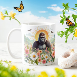 Caneca De Café Primavera Watercolor Gorilla - Kid Mug