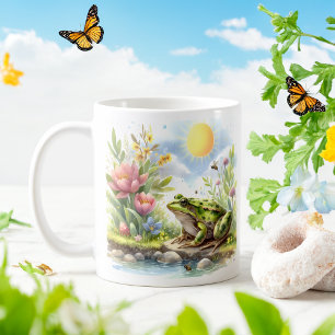 Caneca De Café Primavera Watercolor Sapo - Kid Mug