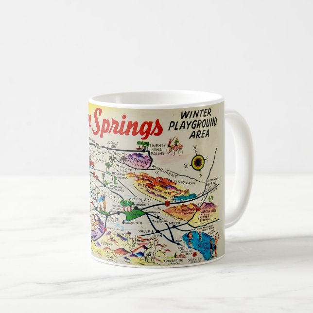 Caneca De Café Primaveras de Palma - Mug de Mapa Retroativo (Frente Esquerda)