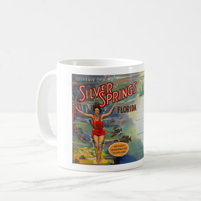 Caneca De Café primaveras SILVER FLORIDA POSTCARD COFFEE MUG, 194 (Frente Esquerda)