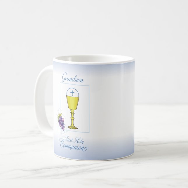 Caneca De Café Primeira Comunhão do Neto, Cálice com Hóstia (Frente Esquerda)