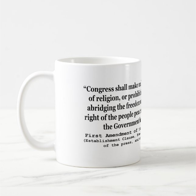 Caneca De Café Primeira Emenda da constituição de Estados Unidos (Esquerda)