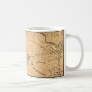 Caneca De Café Primeira Guerra Civil Batalha de Bull Run Map Seat