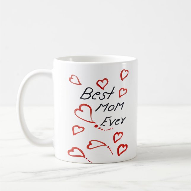 Caneca De Café primeira mãe feliz dia de as mães simples manuscri (Esquerda)