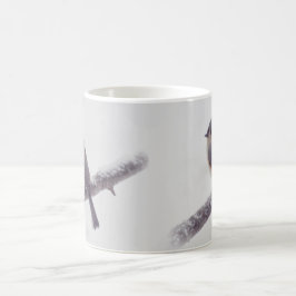 Caneca De Café Primeira neve - pássaros adornados do Titmouse