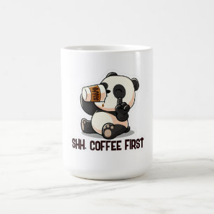 Caneca De Café Primeiro Adesivo do Panda Coffee