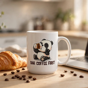 Caneca De Café Primeiro Adesivo do Panda Coffee