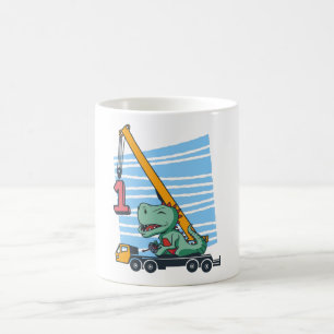 Caneca De Café primeiro aniversario 1 ano Dinossauro da grua móv