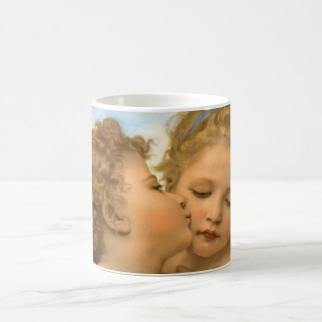 Caneca De Café Primeiro Beijo (detalhe do anjo) de Bouguereau (Centro)