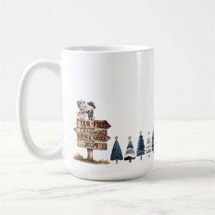 Caneca De Café Primeiro Casal de Natal, recém-casados acampados