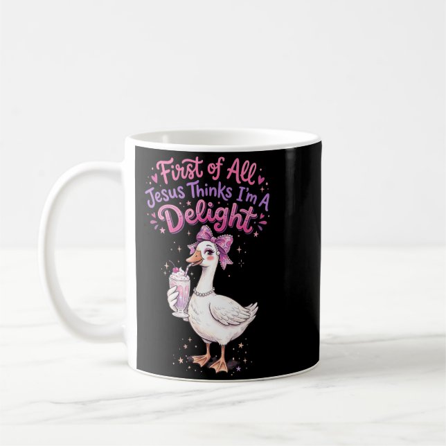 Caneca De Café Primeiro De Jesus Acha Um Delícia Design De Ganso  (Esquerda)