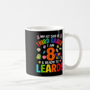 Caneca De Café Primeiro Dia Da Escola Com 8 Anos De Idade