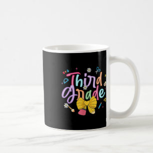 Caneca De Café Primeiro Dia Da Terceira Série Coquette Lápis Bow