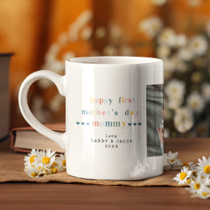 Caneca De Café Primeiro Dia das Mães 3 Colagem de Fotos