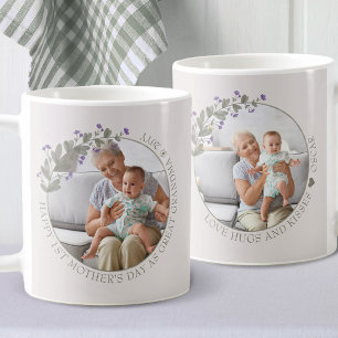 Caneca De Café Primeiro Dia das Mães como 2 Moldura de Foto Flo