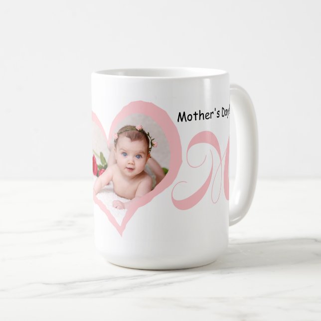 Caneca De Café Primeiro Dia de as mães com Baby Photo Mug (Frente Esquerda)