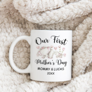 Caneca De Café Primeiro Dia de as mães Personalizado 2024, Nomes 