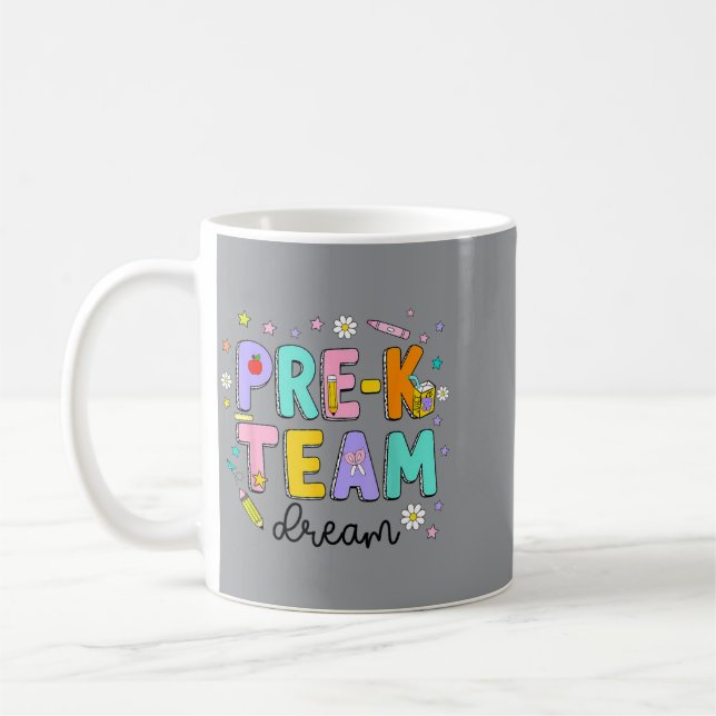 Caneca De Café Primeiro Dia De Aula Da Professora Do Time Dos Son (Esquerda)