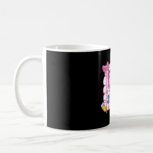 Caneca De Café Primeiro Dia De Aula Laço Coquette Préppy De Volta (Esquerda)