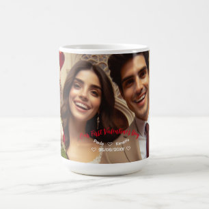 Caneca De Café Primeiro dia dos namorados juntos Foto