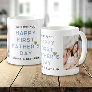 Caneca De Café Primeiro Dia dos Pais Novo Papai Bebê 2 Colagem de