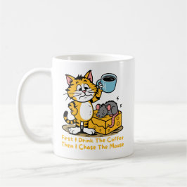 Caneca De Café Primeiro Eu Bebo O Café Engraçado De Gato