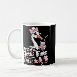 Caneca De Café Primeiro Jesus Acha Um Delícia Meme de Ganso Engra
