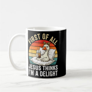 Caneca De Café Primeiro Jesus Acha Um Delícia Meme de Ganso Engra