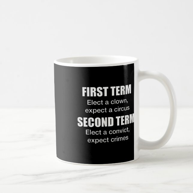 Caneca De Café Primeiro Mandato Eleger Um Palhaço, Esperar Um Cir (Direita)