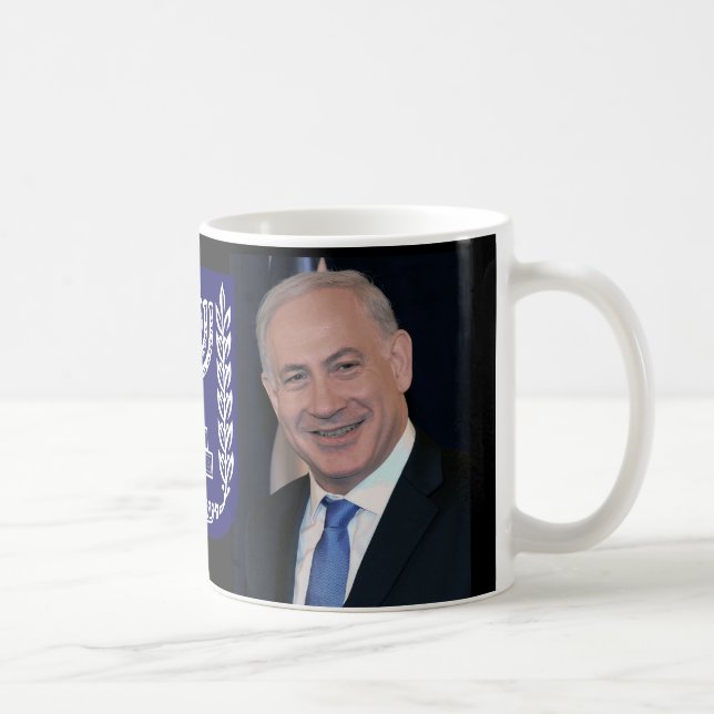 Caneca De Café Primeiro ministro Netanyahu & emblema de Israel (Direita)
