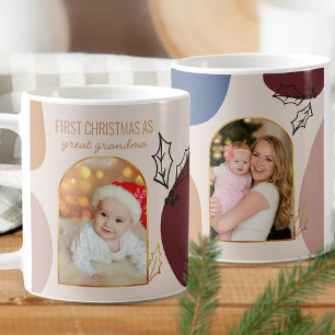 Caneca De Café Primeiro Natal como Foto de Arco Dourado Personali